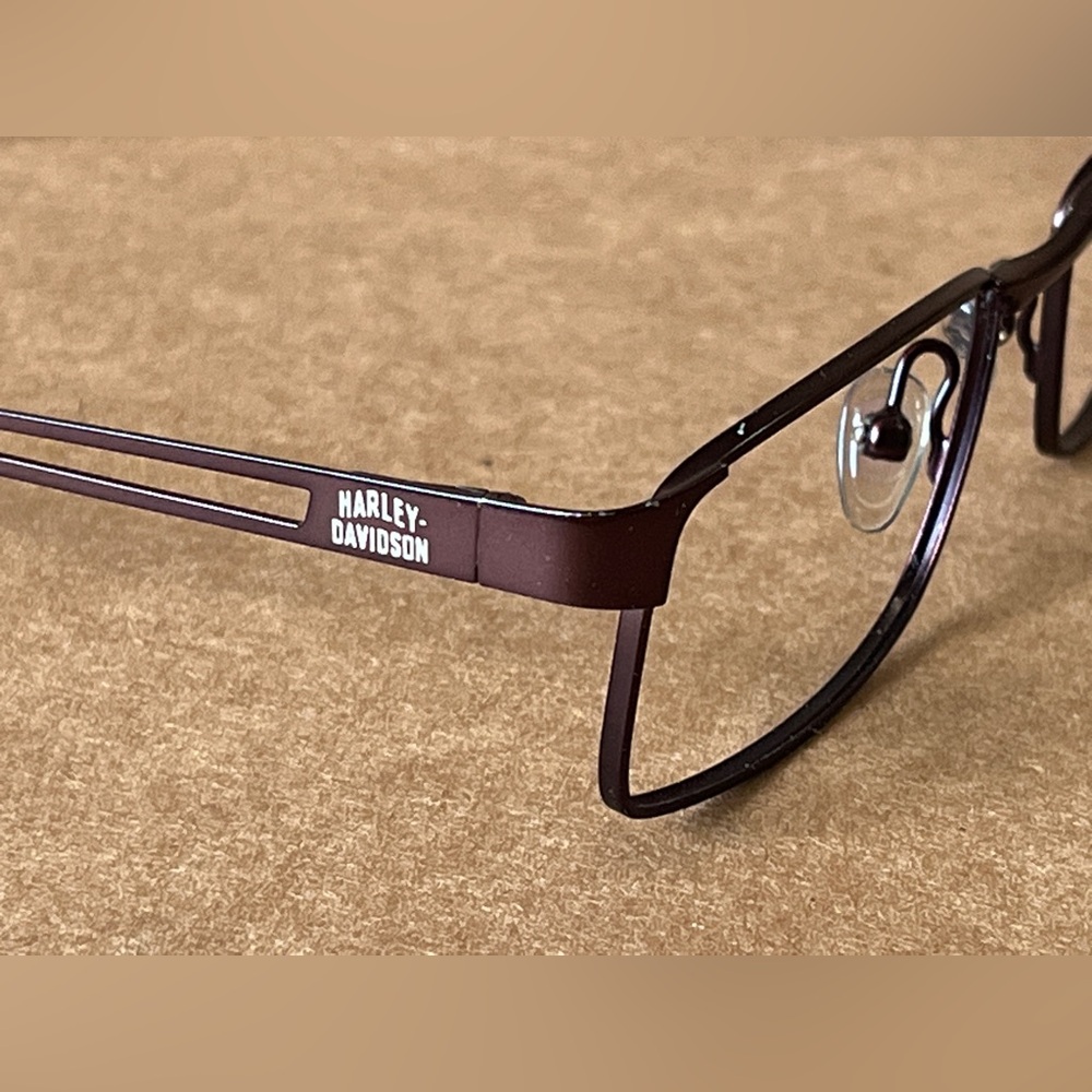 Harley Davidson HDT 101 Brown Metal Eyeglass Frames 49-16-130